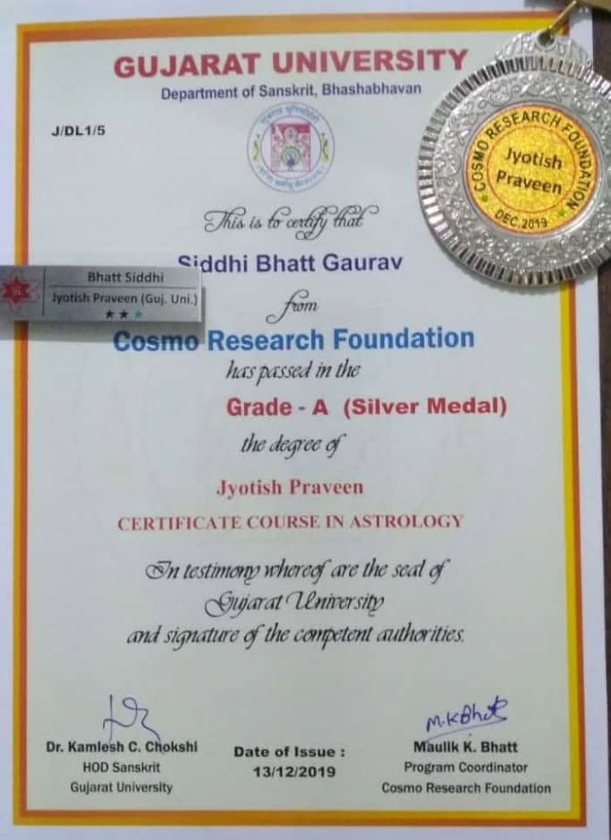 Numerologist degree certificate